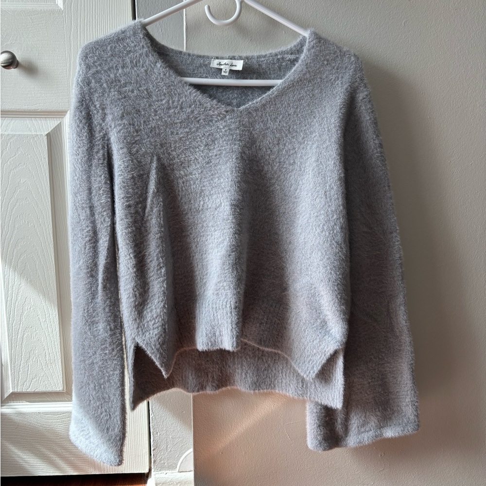 Another Love Gray V-Neck Sweater Relaxed Fit
